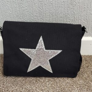 Black with Silver Crossbody Star Bag