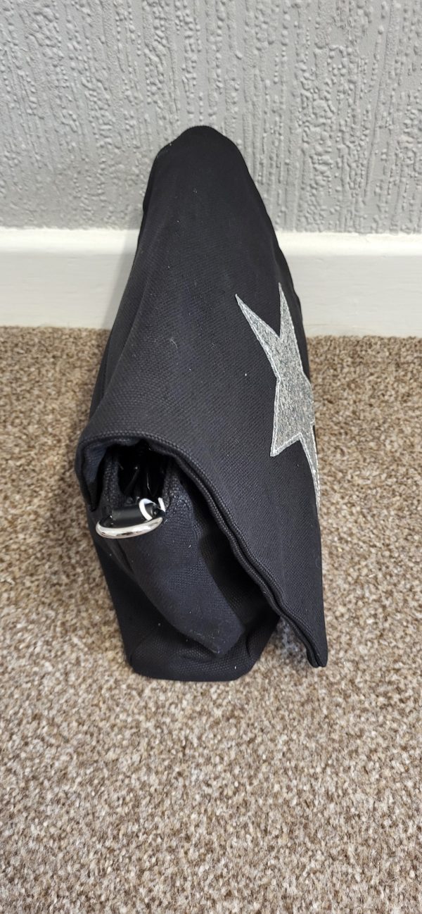 Black with Silver Crossbody Star Bag - Image 6