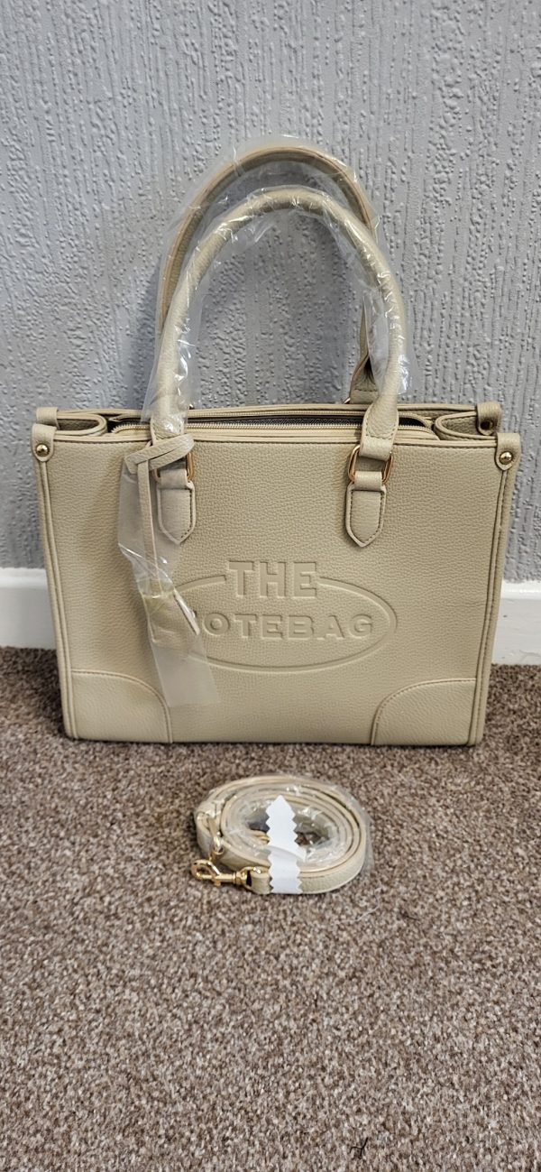 Beige Plain The Tote Bag - Image 8