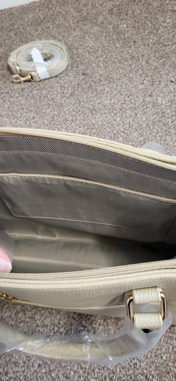 Beige Plain The Tote Bag - Image 11