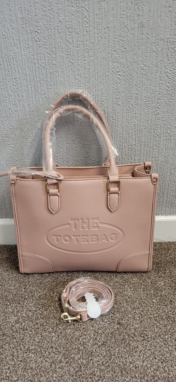 Light Pink Plain The Tote Bag - Image 3
