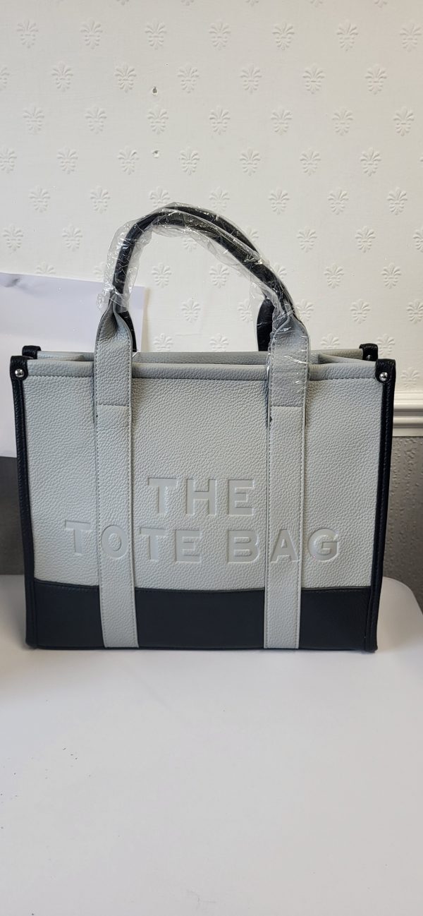 Grey with Black Large Size The Tote Bag