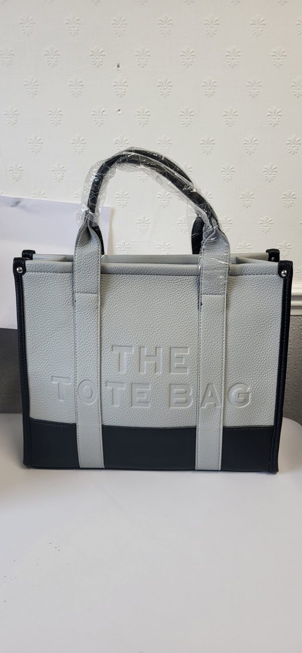 Grey with Black Large Size The Tote Bag - Image 2