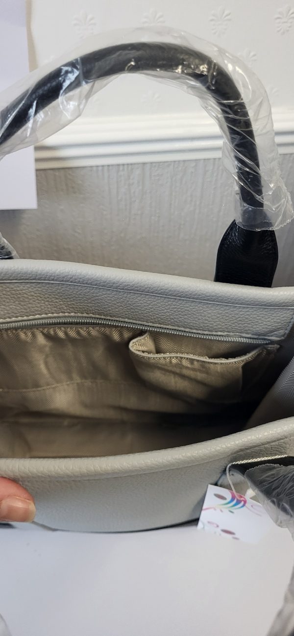 Grey with Black Large Size The Tote Bag - Image 8