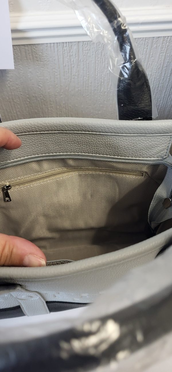 Grey with Black Large Size The Tote Bag - Image 9
