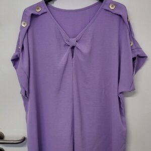 New Ladies Lilac V Neck Knott Top One Size fits sizes 16 18 20 22