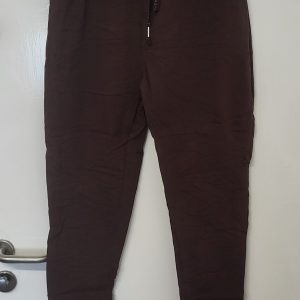 NEW Ladies Chocolate Brown Stretchy Crinkle Magic Trousers One Size Fits 10 12 14 16 Size 1