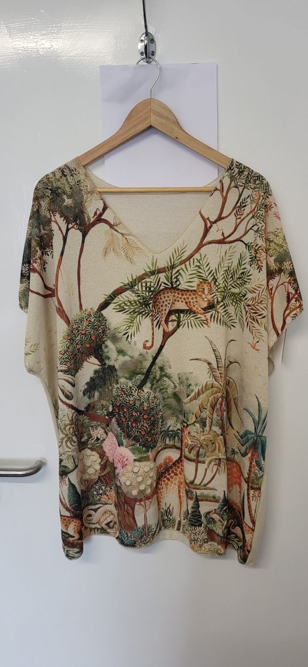 New Ladies Animal Print V Neck Lightweight Jumper Top One Size fits sizes 18 20 22 - Image 5