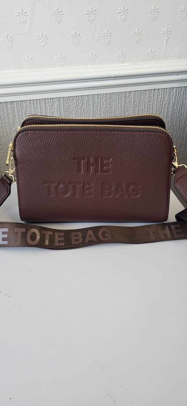 Coffee BrownTriple Compartment Tote Bag New Ladies - Image 3