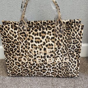 Light Brown Leopard Print Women's Tote Bag New