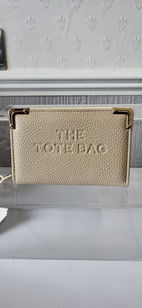 Beige tote purse