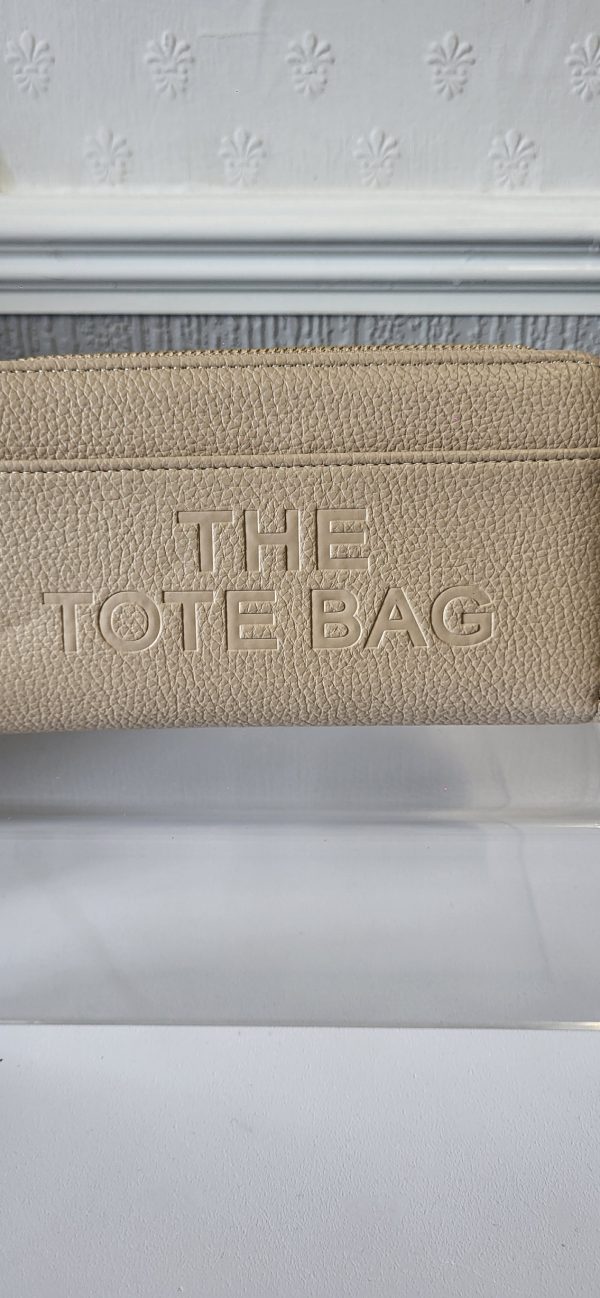 Beige Plain The Tote Bag Purse - Image 3