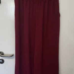 New Ladies Burgundy Palazzo Wide Leg Trousers One size fits sizes 16 18 20 22