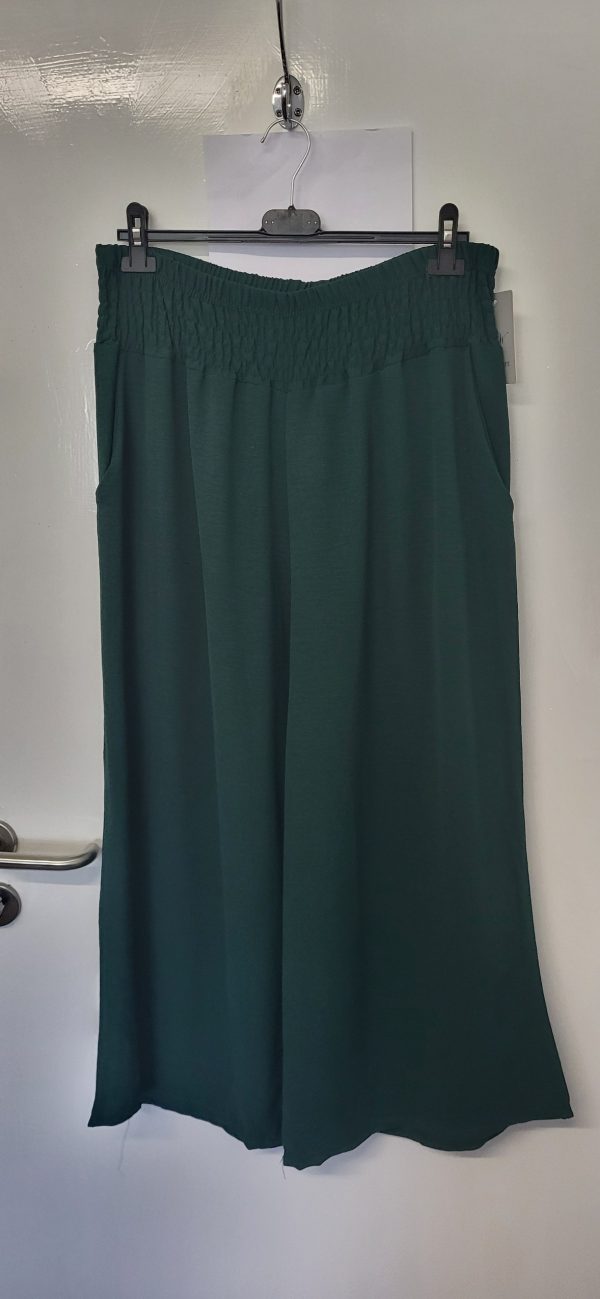 New Ladies Bottle Green Palazzo Wide Leg Trousers One size fits sizes 16 18 20 22 NON RETURNABLE