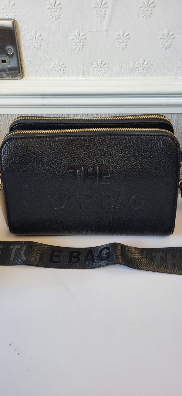Black Triple Compartment Tote Bag New Ladies