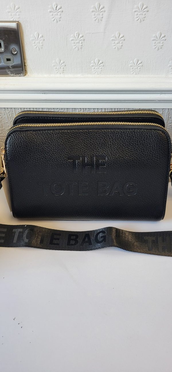 Black Triple Compartment Tote Bag New Ladies - Image 2