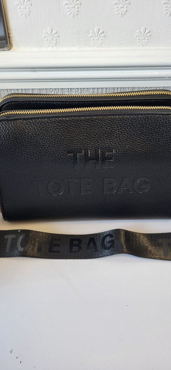 Black Triple Compartment Tote Bag New Ladies - Image 3