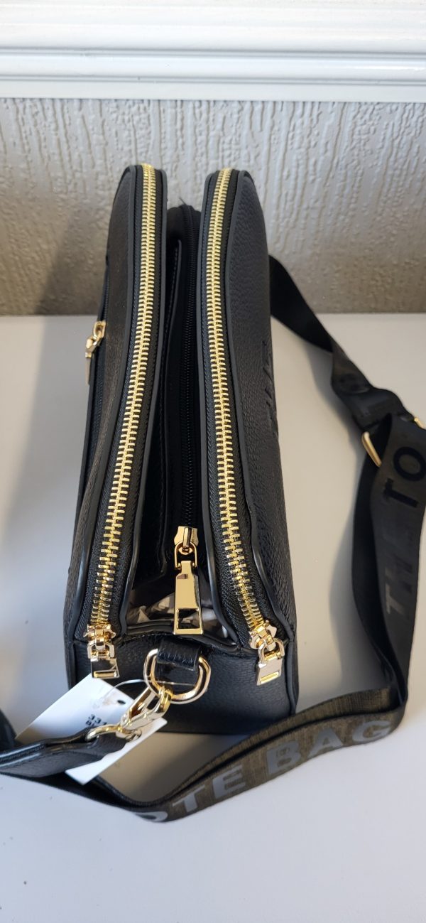 Black Triple Compartment Tote Bag New Ladies - Image 4