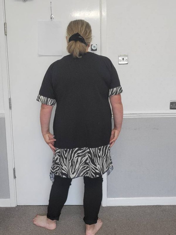New Black with Zebra Print Trim Tunic Top One Size fits sizes 18 20 22 - Image 7
