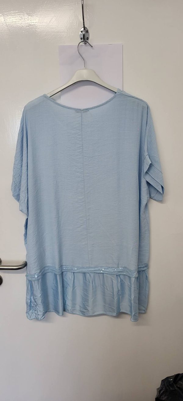 New Ladies Light Blue Tunic Top One Size fits sizes 16 18 20 22 - Image 7