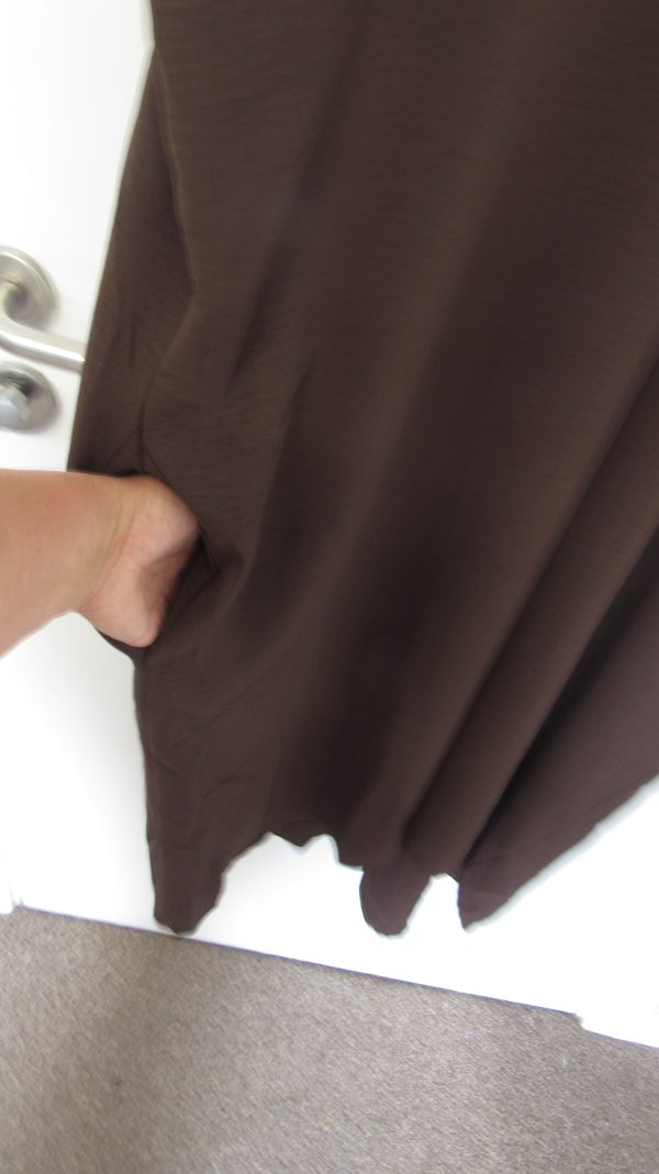 New Ladies V Neck Brown Plain Pocket Dress One Size Fits sizes 18 20 22 - Image 6