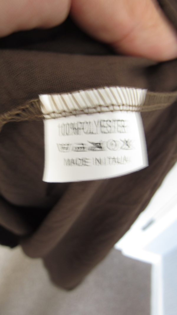 New Ladies V Neck Brown Plain Pocket Dress One Size Fits sizes 18 20 22 - Image 8