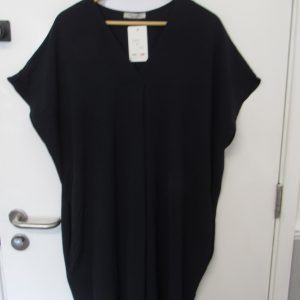 New Ladies V Neck Navy Blue Plain Pocket Dress One Size Fits sizes 18 20 22