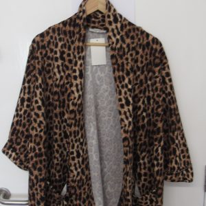 New Ladies Dark Leopard Pocket Lightweight Jacket One Size fits sizes 18 20 22