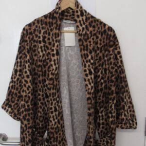 New Ladies Dark Leopard Pocket Lightweight Jacket One Size fits sizes 18 20 22