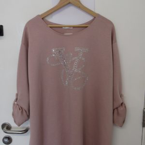 New Ladies Pale Pink Diamante Detailing Top One Size fits sizes 18 20 22