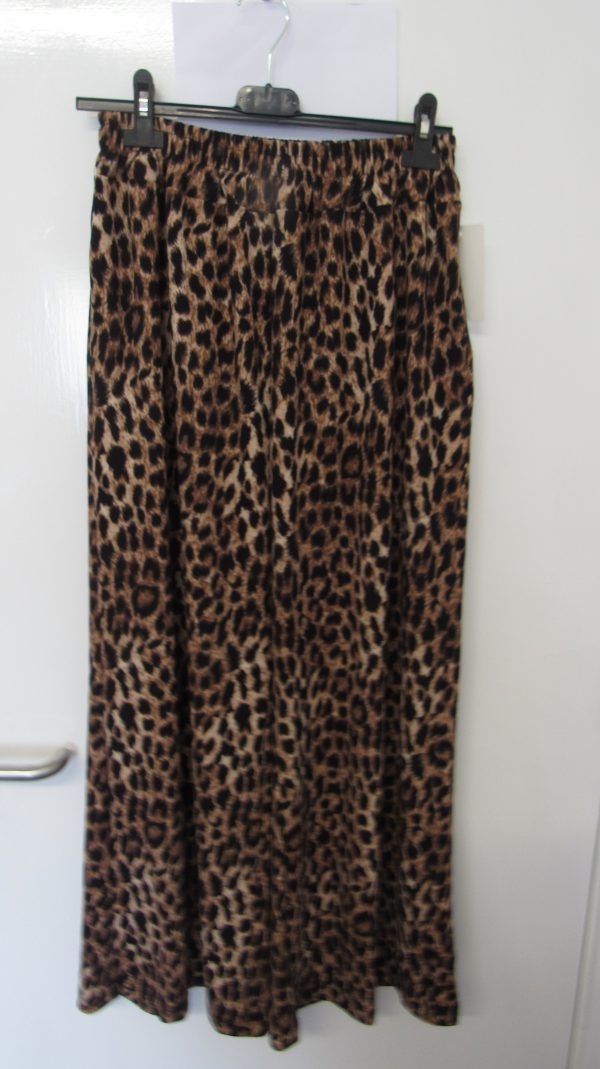 Dark Leopard Print Wide Leg Trousers One size will fit sizes 18 20 22 - Image 2