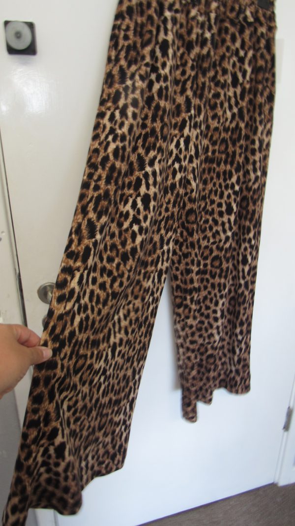 Dark Leopard Print Wide Leg Trousers One size will fit sizes 18 20 22 - Image 5
