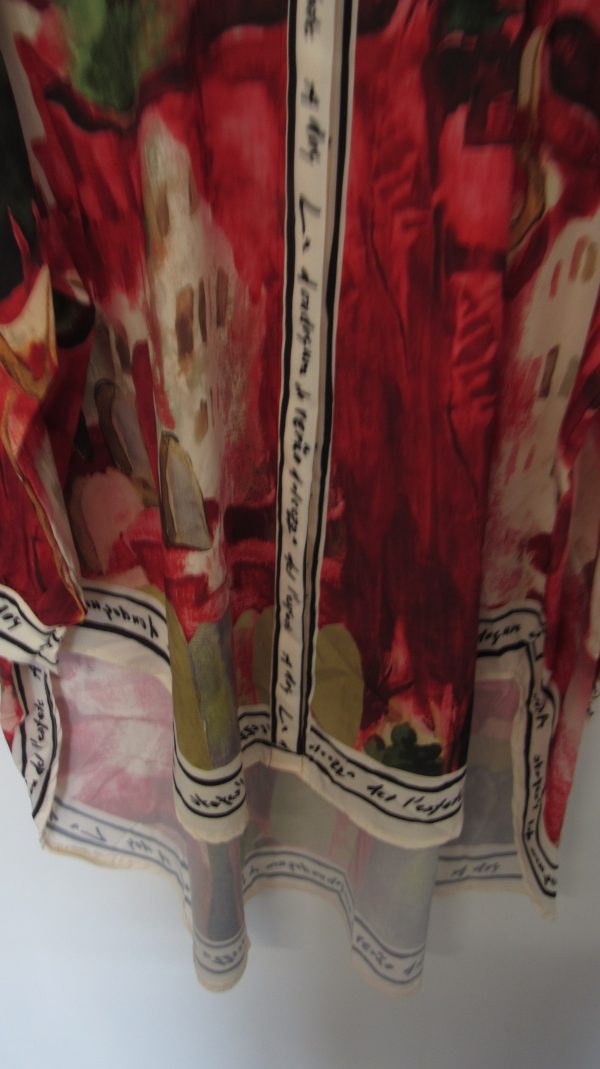 New Ladies Burgundy Print High Low Shirt One Size fits sizes 18 20 22 - Image 5
