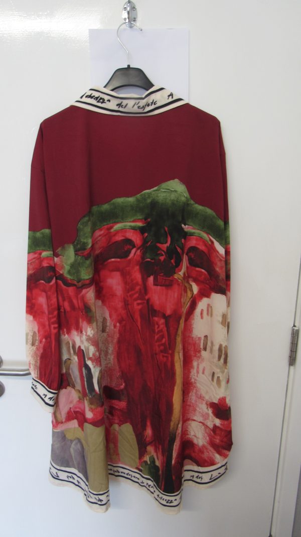 New Ladies Burgundy Print High Low Shirt One Size fits sizes 18 20 22 - Image 7