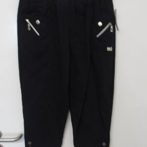 Cherry Berry Navy Blue 3/4 length stretchy trousers Size T3 UK 12