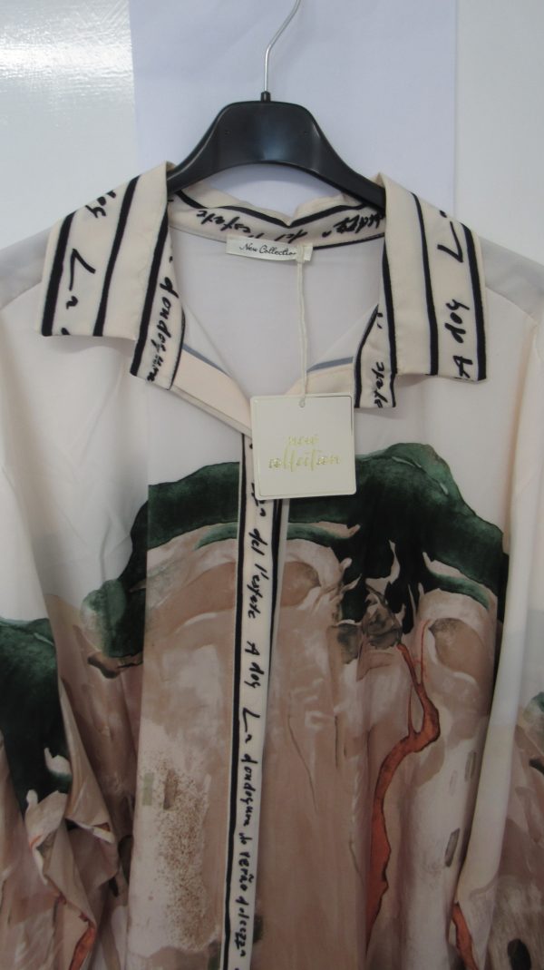 New Ladies White Print High Low Shirt One Size fits sizes 18 20 22 - Image 3