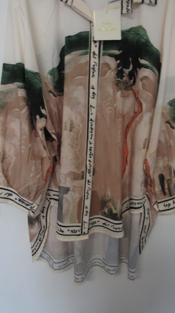 New Ladies White Print High Low Shirt One Size fits sizes 18 20 22 - Image 5