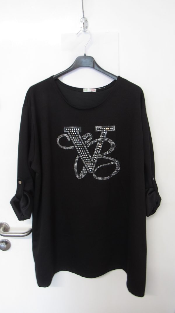 New Ladies Black Diamante Detailing Top One Size fits sizes 18 20 22 - Image 2