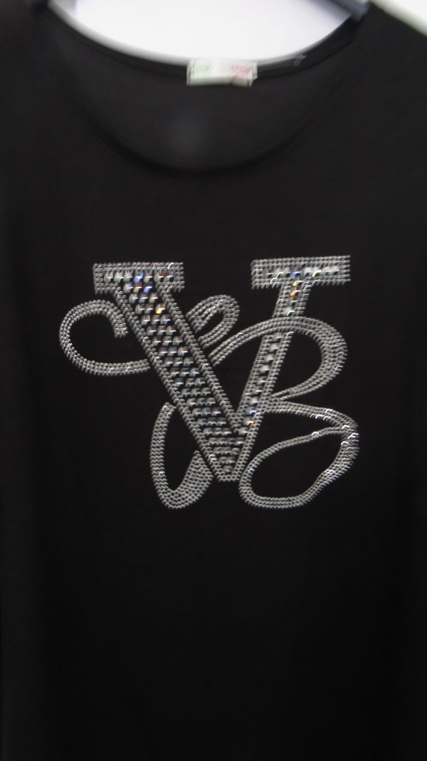 New Ladies Black Diamante Detailing Top One Size fits sizes 18 20 22 - Image 3