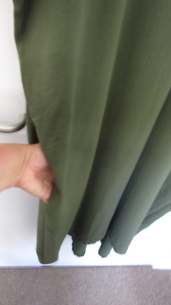 New Ladies V Neck Khaki Plain Pocket Dress One Size Fits sizes 18 20 22 - Image 6
