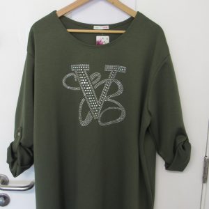 New Ladies Khaki Diamante Detailing Top One Size fits sizes 18 20 22