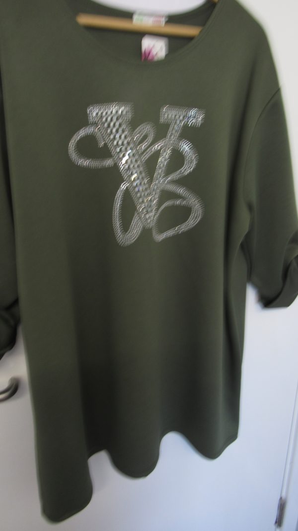 New Ladies Khaki Diamante Detailing Top One Size fits sizes 18 20 22 - Image 5
