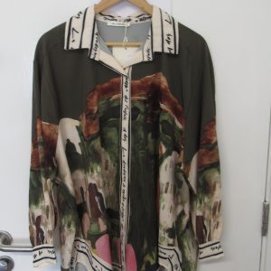 New Ladies Khaki Print High Low Shirt One Size fits sizes 18 20 22