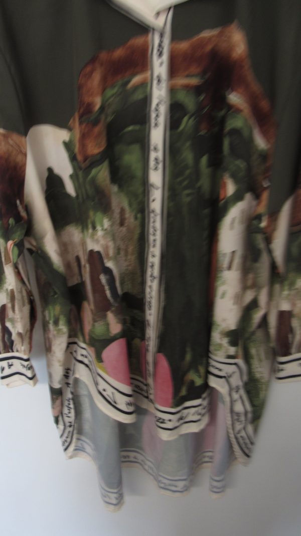 New Ladies Khaki Print High Low Shirt One Size fits sizes 18 20 22 - Image 4
