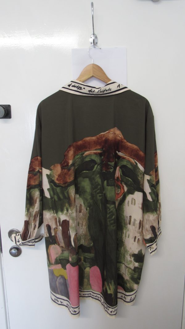 New Ladies Khaki Print High Low Shirt One Size fits sizes 18 20 22 - Image 6