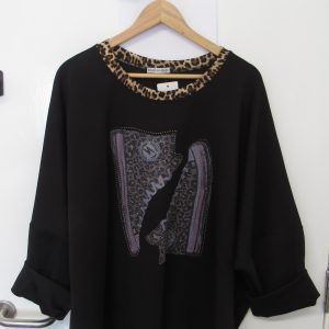 New Black Shoe Sparkle Top One Size fits sizes 18 20 22 24