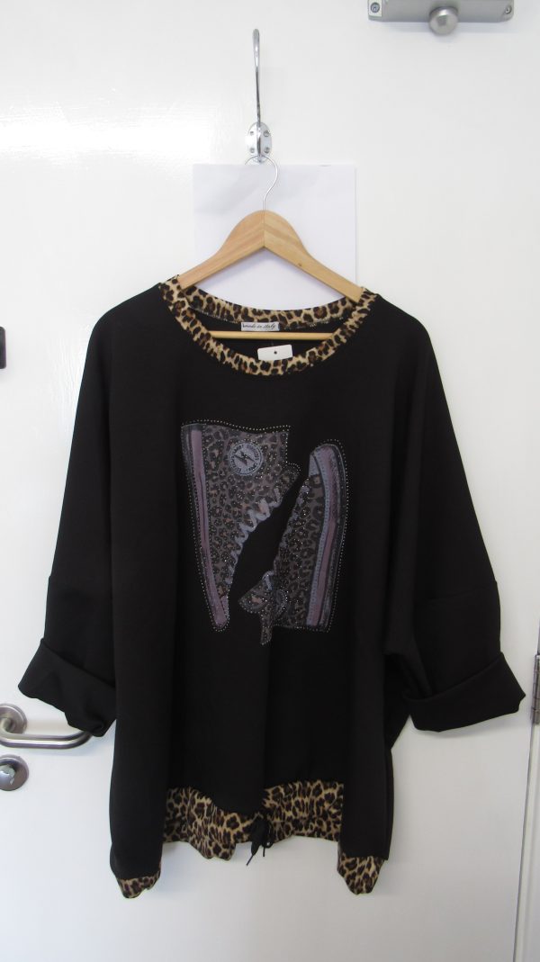 New Black Shoe Sparkle Top One Size fits sizes 18 20 22 24