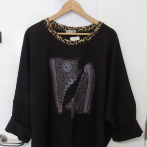 New Black Shoe Sparkle Top One Size fits sizes 18 20 22 24