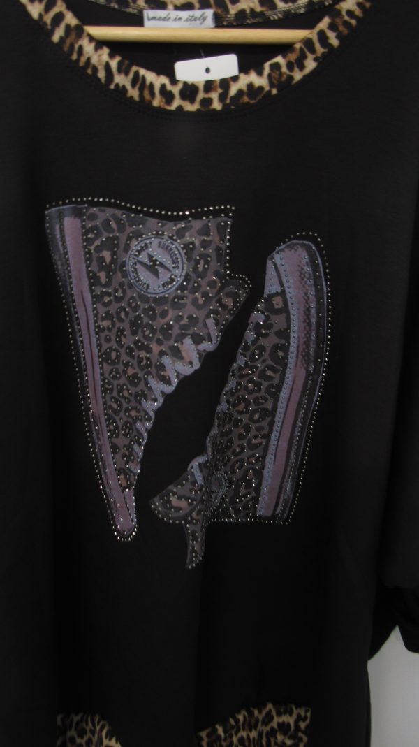 New Black Shoe Sparkle Top One Size fits sizes 18 20 22 24 - Image 2