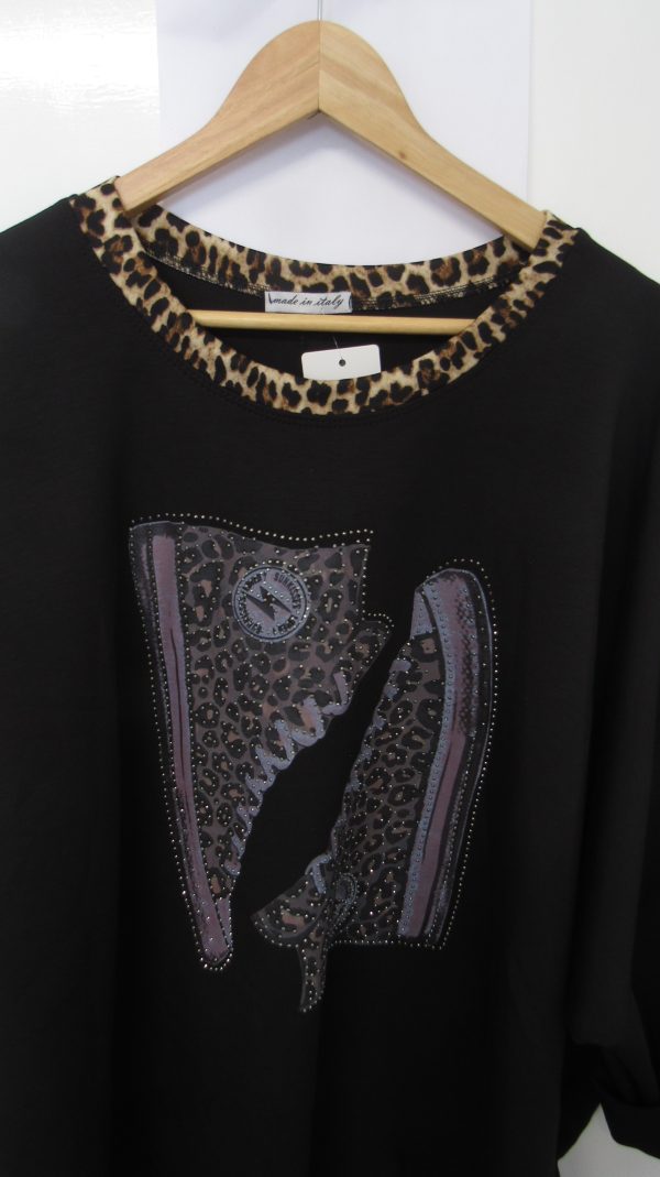 New Black Shoe Sparkle Top One Size fits sizes 18 20 22 24 - Image 3